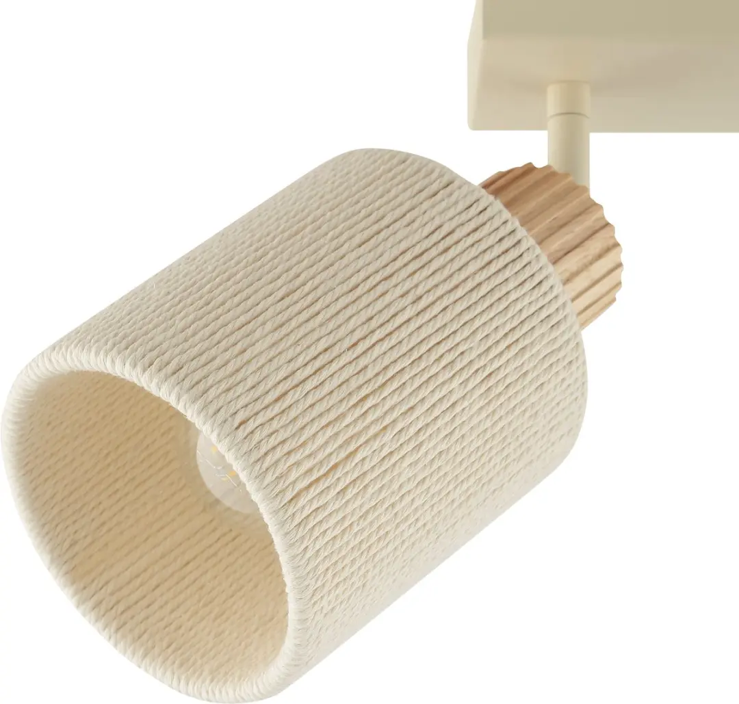 Brilliant Arlo Plafondlamp 2-lichts E27 - Beige/Hout