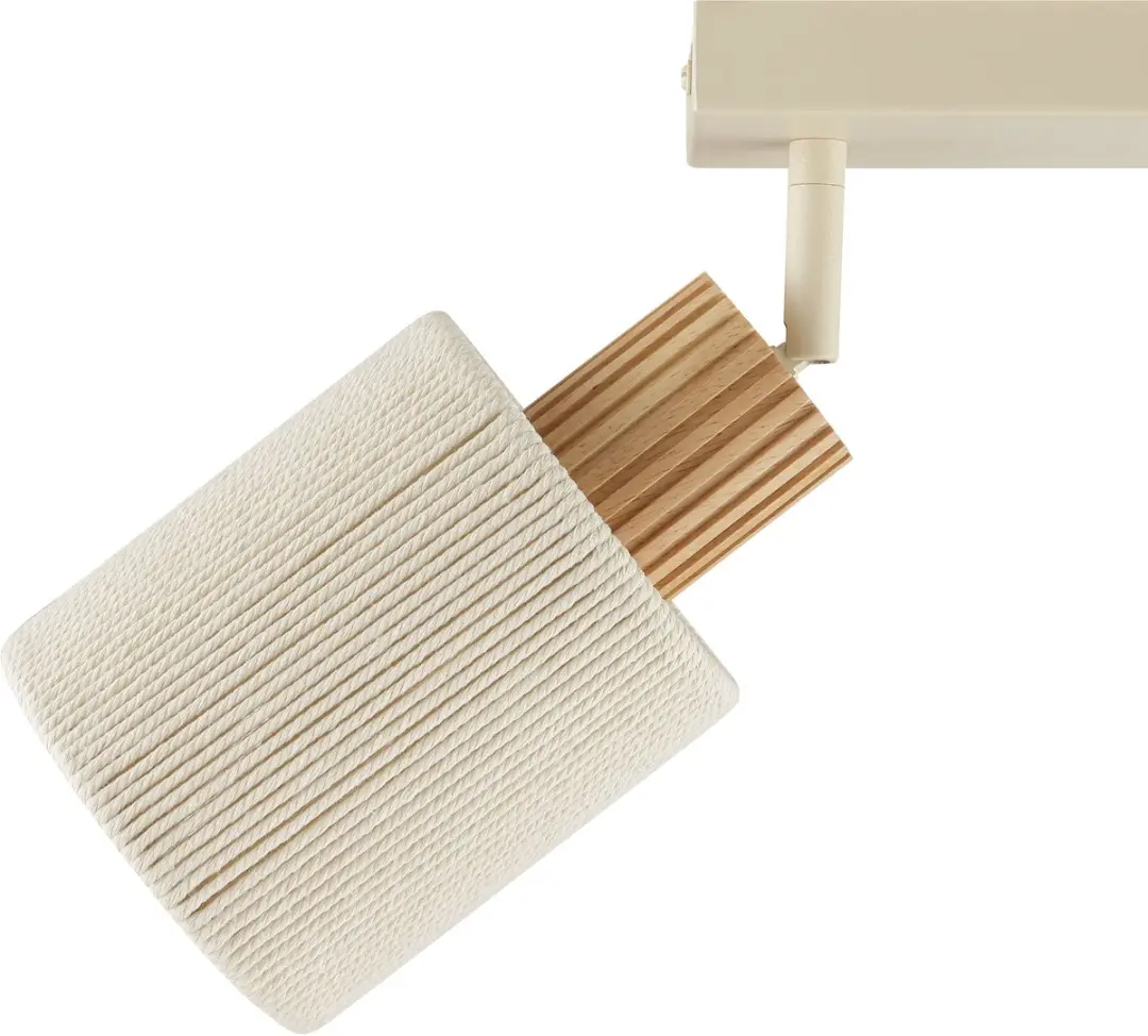 Brilliant Arlo Plafondlamp 2-lichts E27 - Beige/Hout