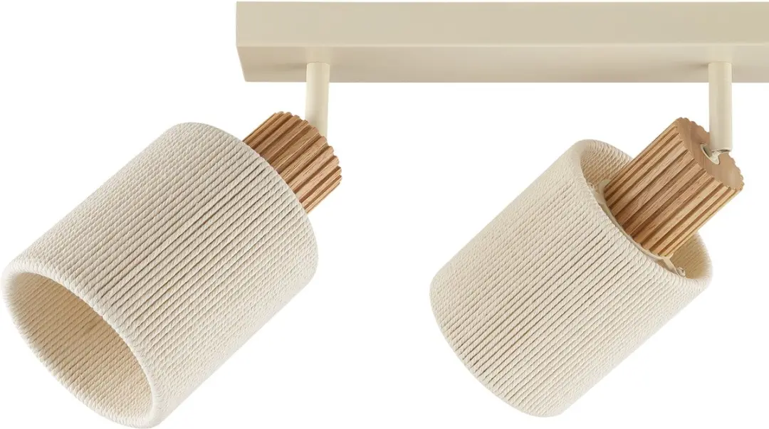 Brilliant Arlo Plafondlamp 3-lichts - Beige/Hout