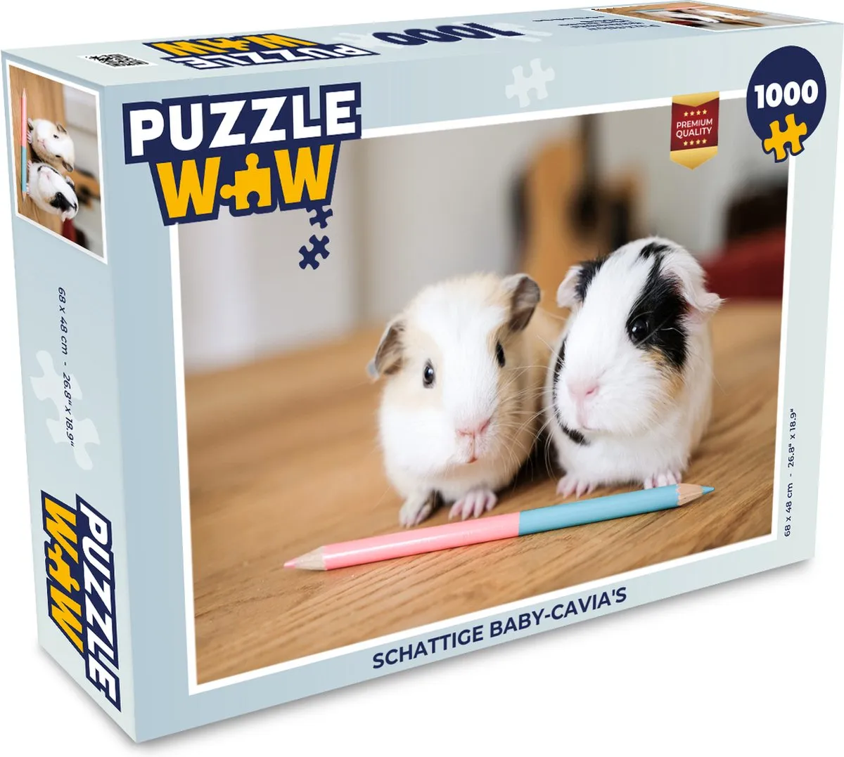 PuzzleWow Legpuzzel Schattige Baby-Cavia's 1000 Stuks