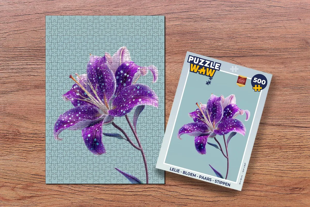 PuzzleWow Lelie Bloem Legpuzzel 500 Stuks - Paars