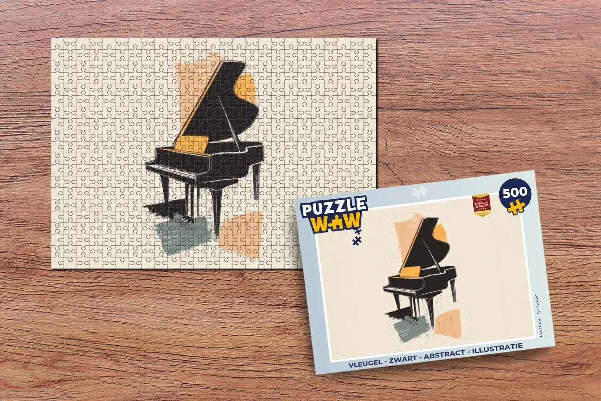 PuzzleWow Vleugel Puzzel 500 Stuks - Abstract Piano - MPN 8721414226993