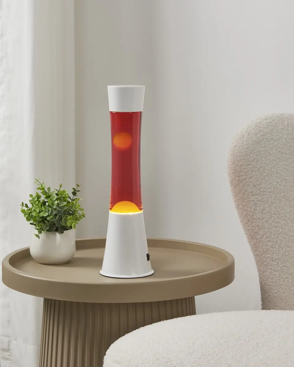 Eglo Lava LED Tafellamp 39,5cm - Wit/Rode vloeistof/Oranje - afbeelding 6 van 6