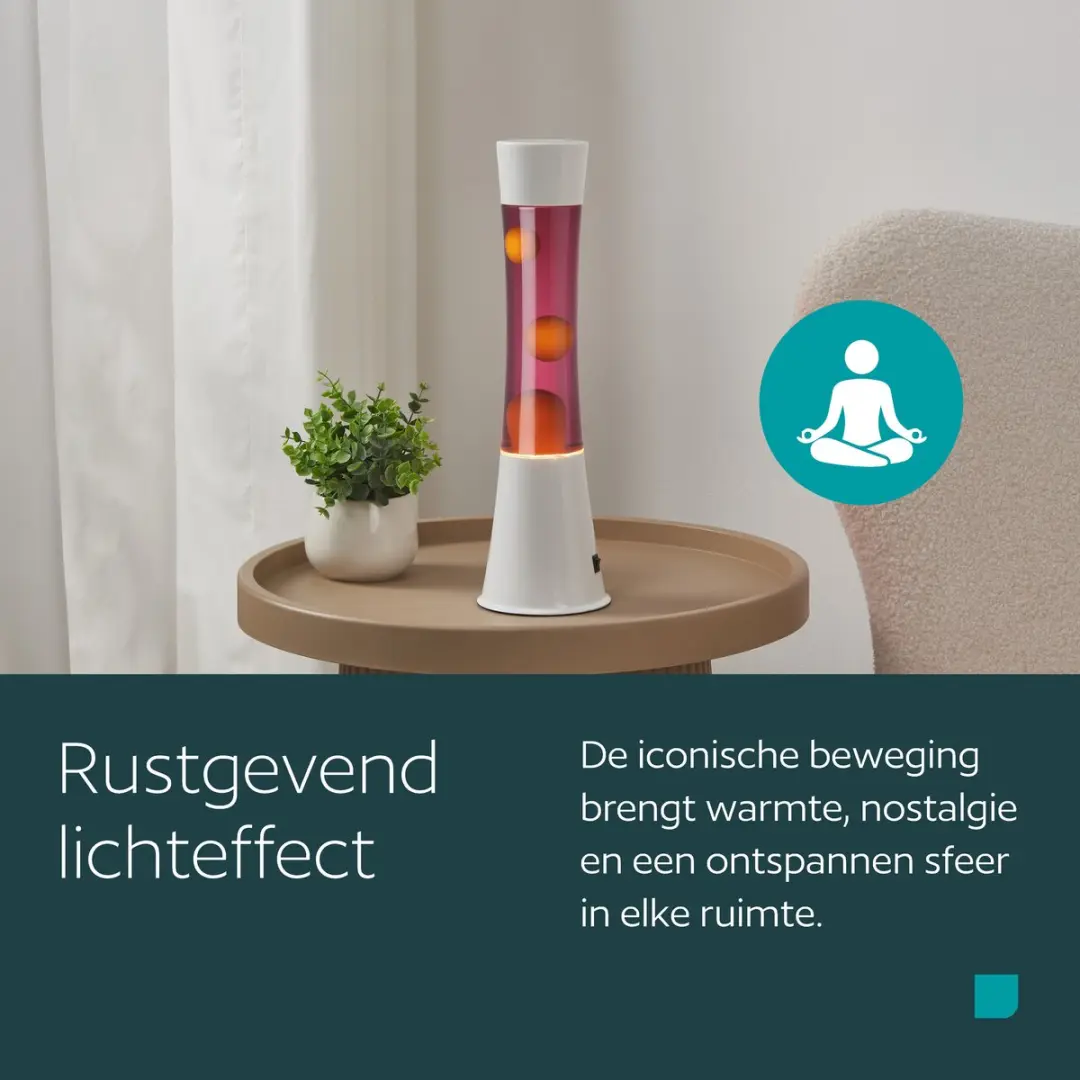 Eglo Lava LED Tafellamp 39,5cm - Wit/Rode vloeistof/Oranje - afbeelding 3 van 6