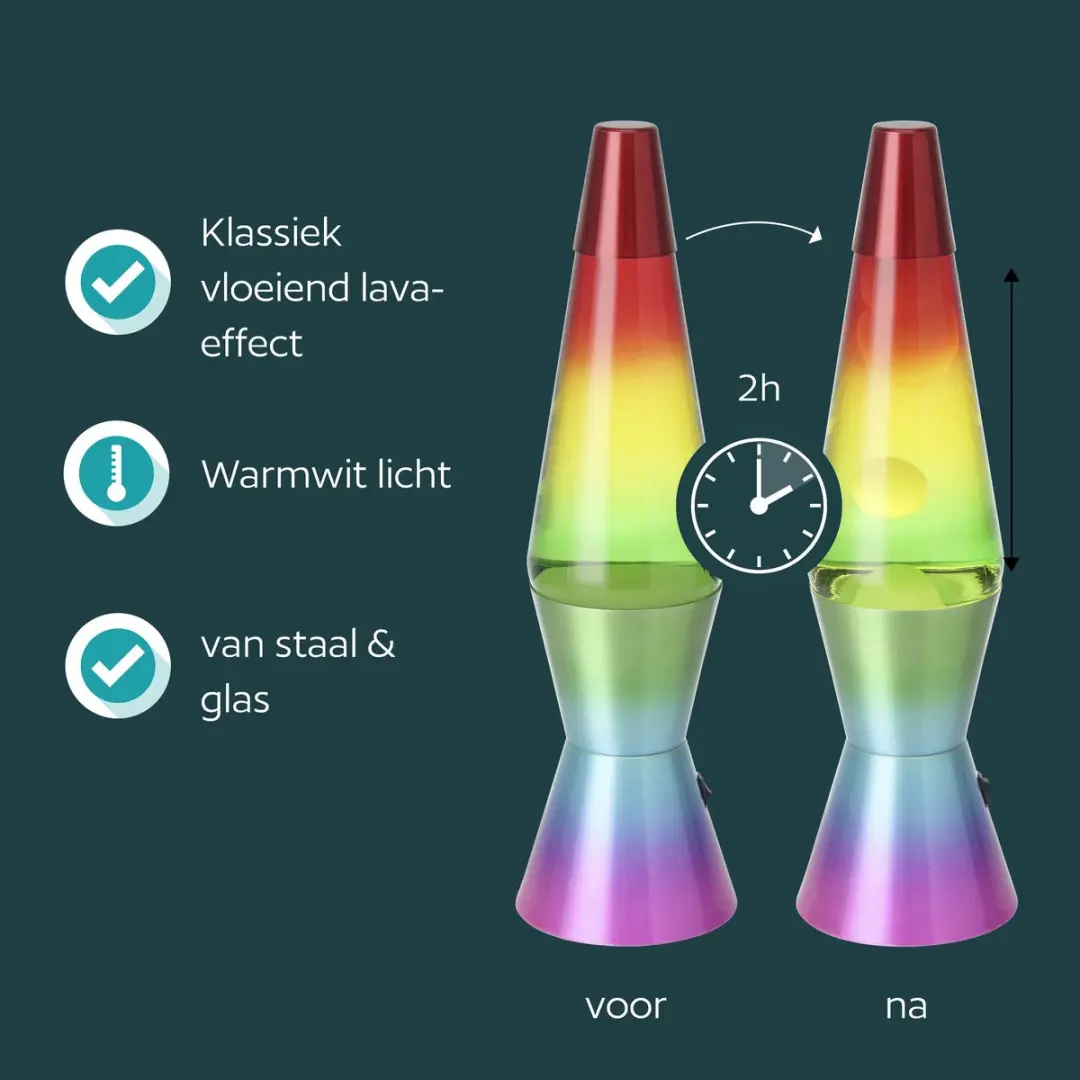 Eglo Lava LED Tafellamp 36cm - Regenboog - afbeelding 5 van 6