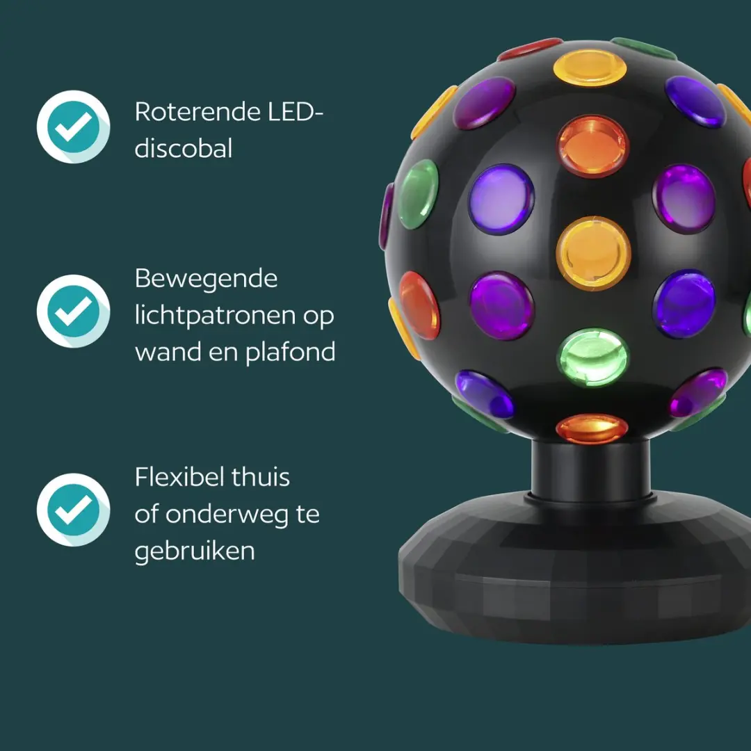 Eglo Disco Discobal LED - 21,5 cm - Zwart/Bont - afbeelding 4 van 6