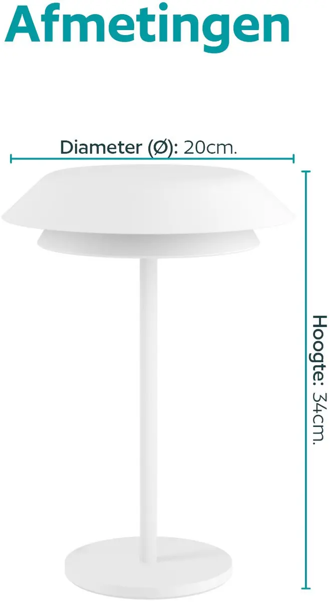 Eglo Arroyo-Z Tafellamp - RGB & Wit - Zigbee - 34cm - afbeelding 4 van 6