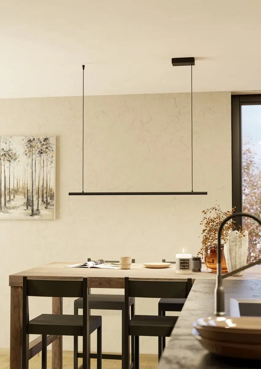 Eglo Flatron-Z Hanglamp 100,5cm - Zwart - RGB & Wit - Zigbee - afbeelding 4 van 6