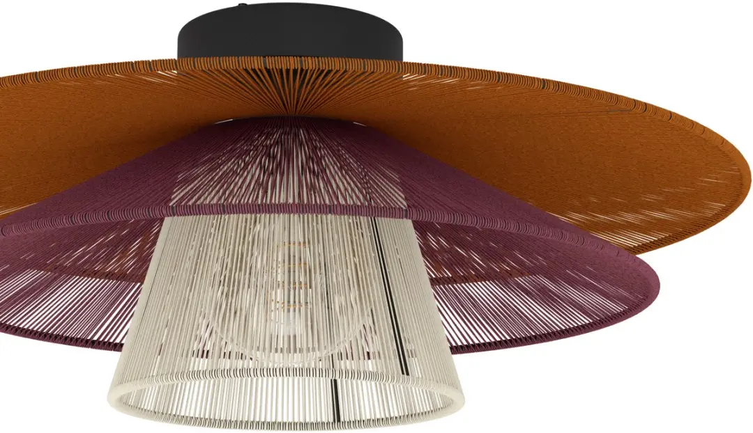 Eglo Pignona Plafondlamp E27 - Ø50cm - Rood/Oranje/Wit/Zwart - afbeelding 3 van 6