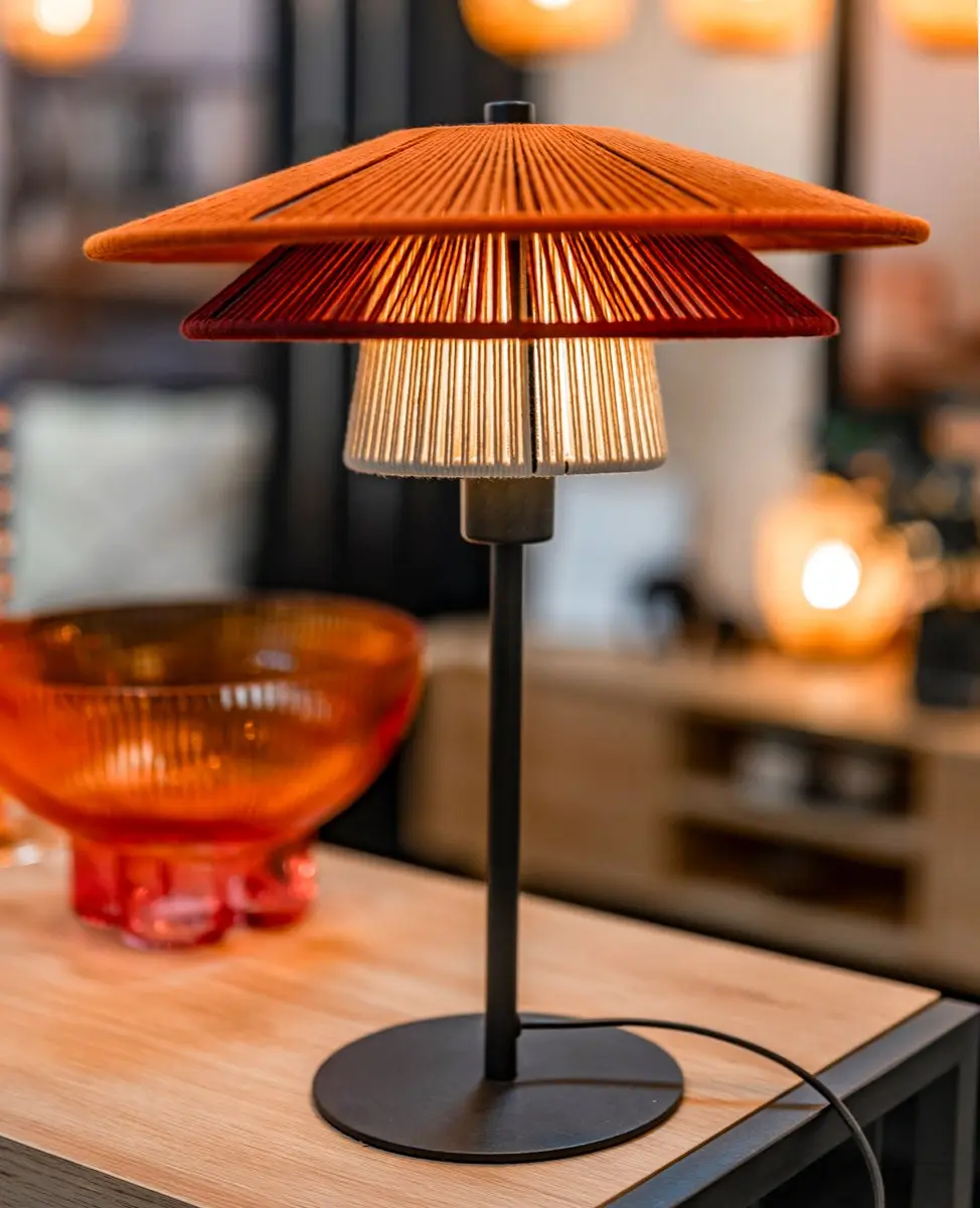 Eglo Pignona Tafellamp E14 - 39cm - Rood/Oranje/Wit/Zwart - afbeelding 4 van 6