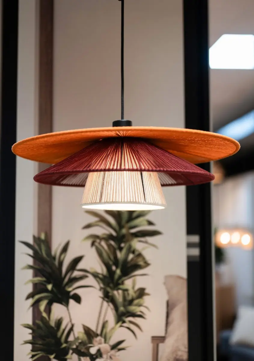 Eglo Pignona Hanglamp E27 - Ø32cm - Rood/Oranje/Wit/Zwart - afbeelding 6 van 6