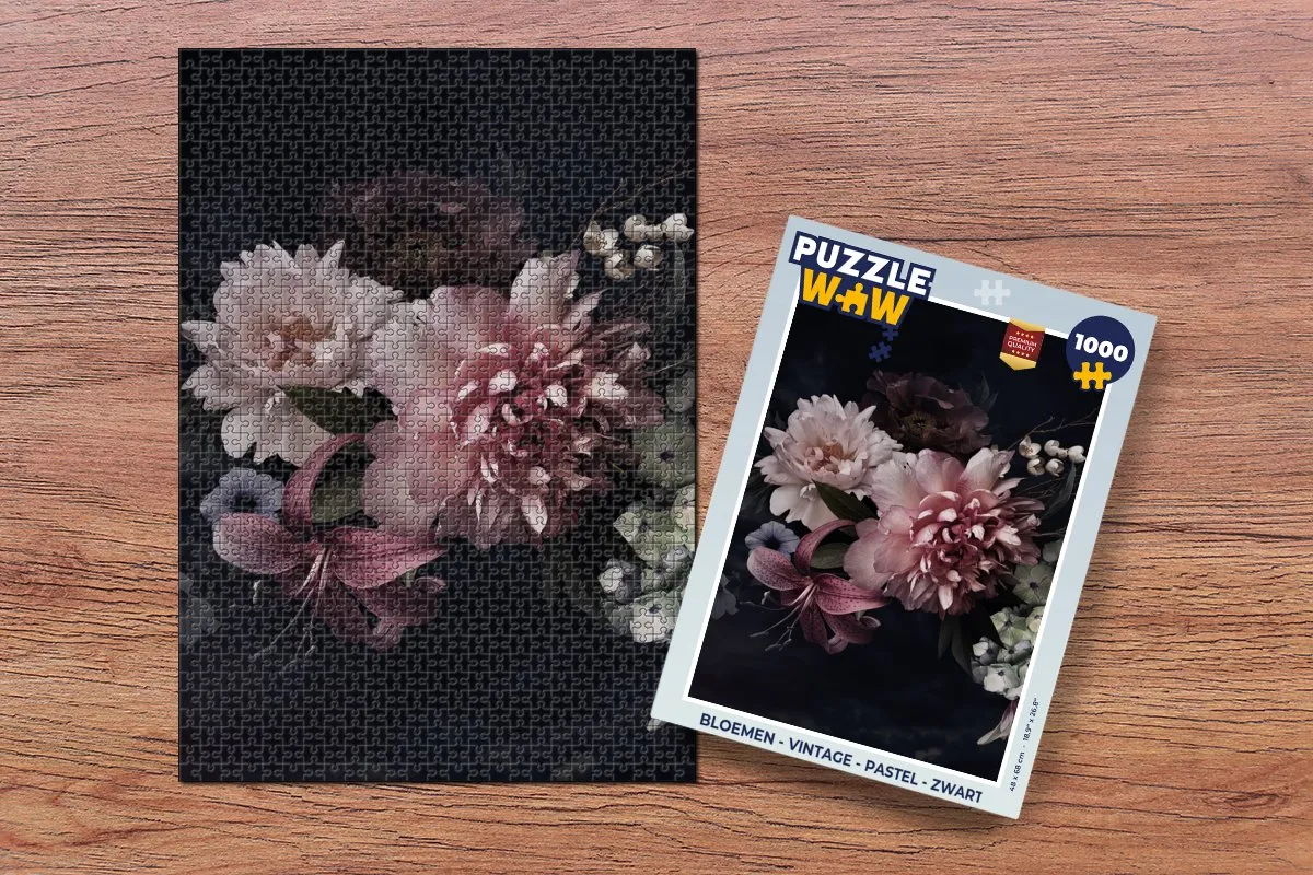 PuzzleWow Bloemen Vintage Legpuzzel 1000 Stuks - Multicolor