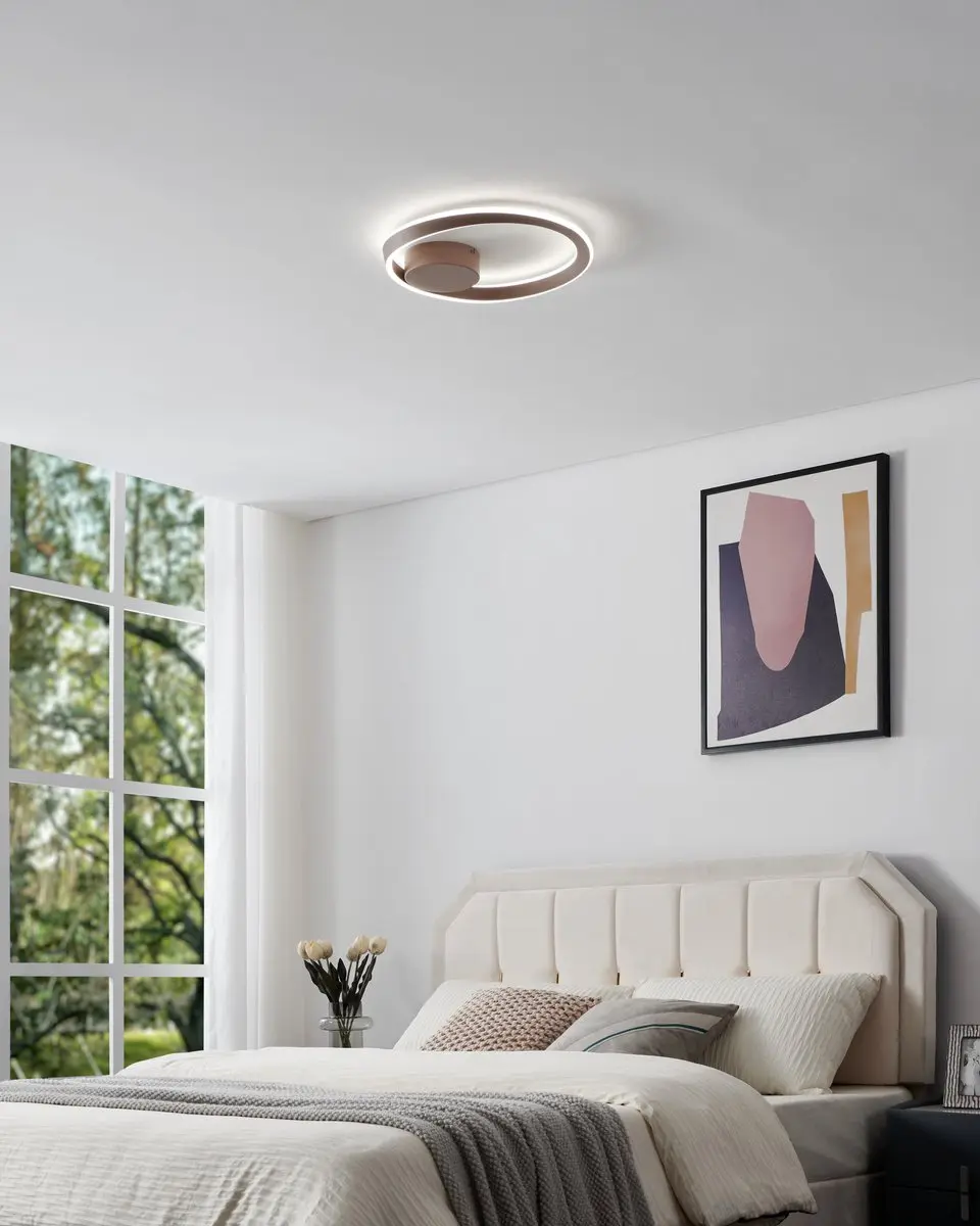Eglo Camerota Plafondlamp Ø41cm - Donker Brons/Wit - Dimbaar - afbeelding 4 van 6