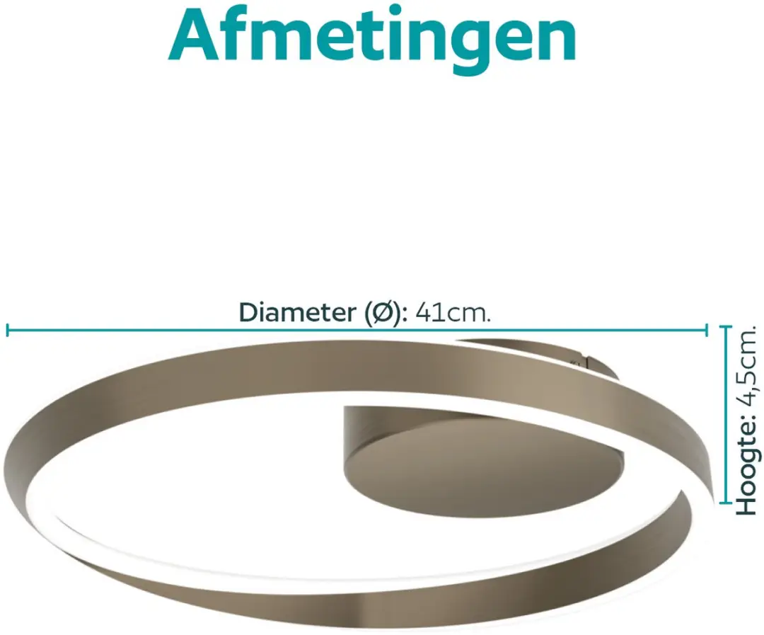 Eglo Camerota Plafondlamp Ø41cm - Donker Brons/Wit - Dimbaar - afbeelding 6 van 6