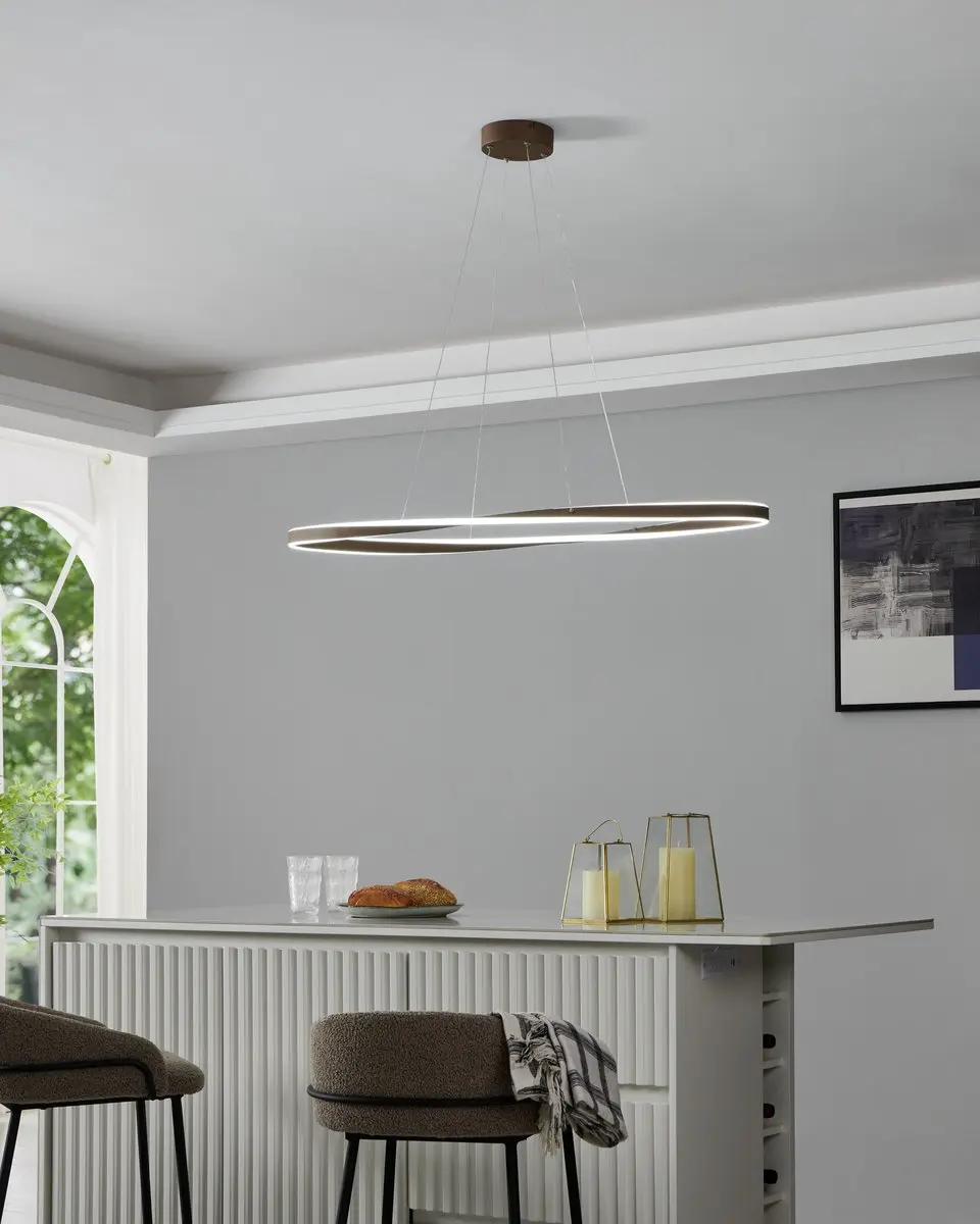 Eglo Camerota Hanglamp Donker Brons/Wit - 111cm - Instelbaar & Dimbaar - afbeelding 4 van 6