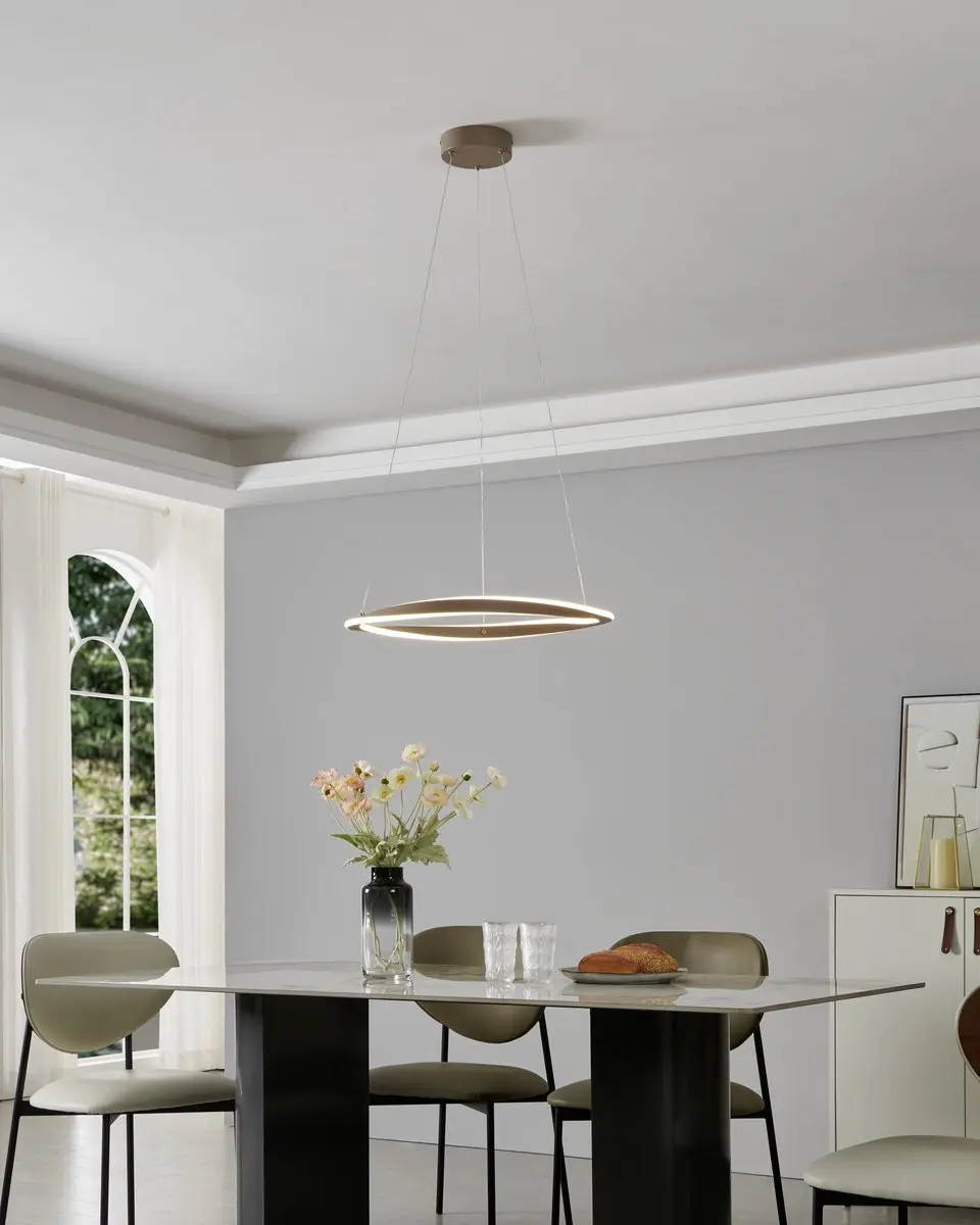 Eglo Camerota Hanglamp Ø57cm - Zandkleur/Beige/Wit - Dimbaar - afbeelding 4 van 6