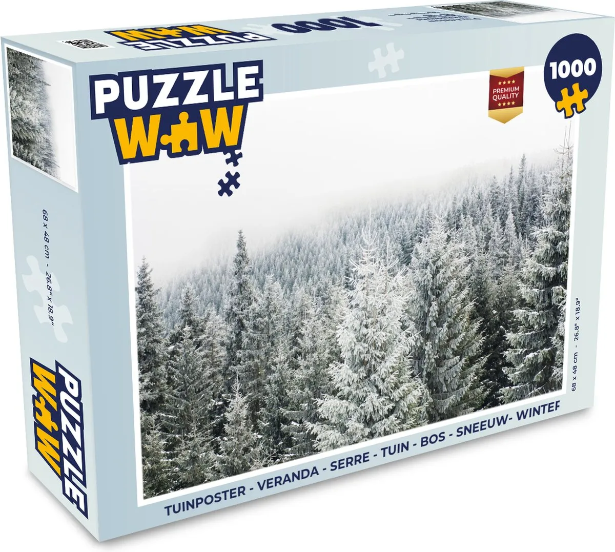 PuzzleWow Bos Sneeuw Legpuzzel 1000 Stuks - Multicolor