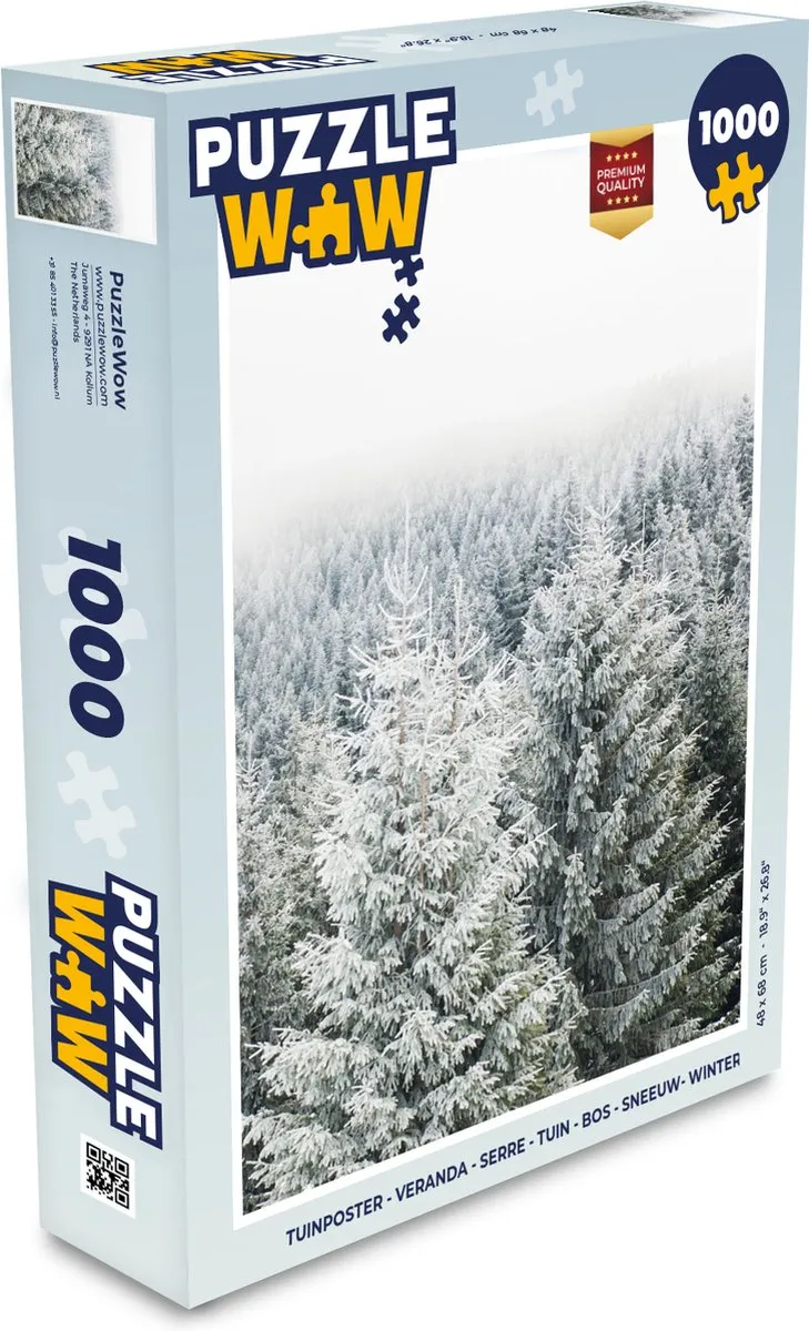 PuzzleWow Bos Sneeuw Legpuzzel 1000 Stuks - Multicolor
