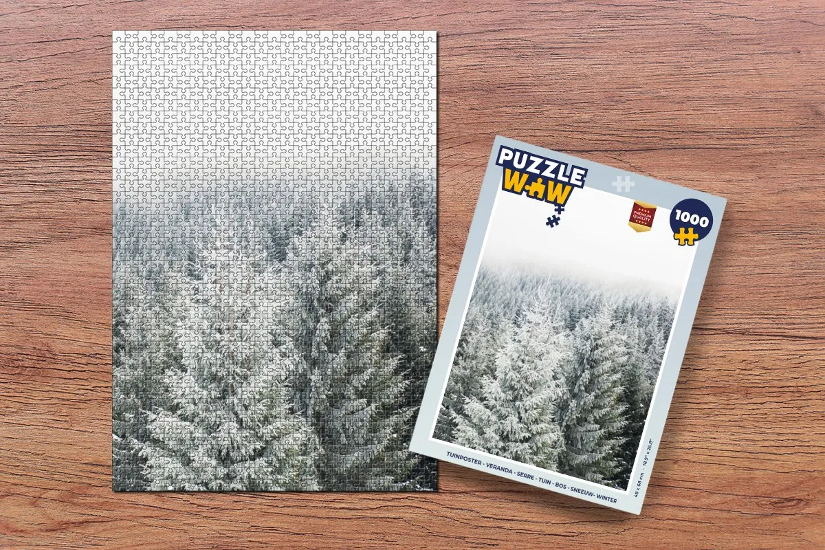 PuzzleWow Bos Sneeuw Legpuzzel 1000 Stuks - Multicolor