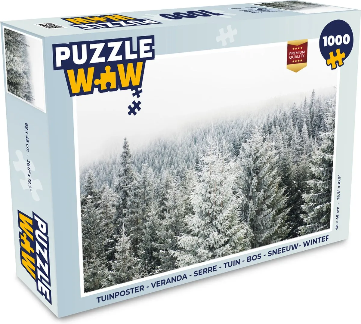 PuzzleWow Bos Sneeuw Legpuzzel 1000 Stuks - Multicolor