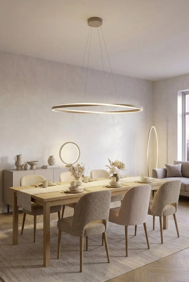 Eglo Camerota Hanglamp 111cm - Zandkleur/Beige/Wit - Instelbaar & Dimbaar - afbeelding 4 van 6