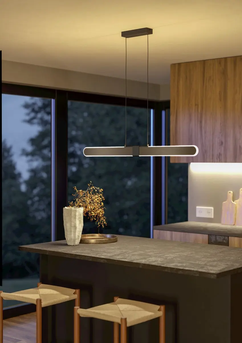 EGLO Concesio Hanglamp - 103,5 cm - Brons/Zwart - Instelbaar wit licht (warm, neutraal en daglicht) - afbeelding 3 van 5