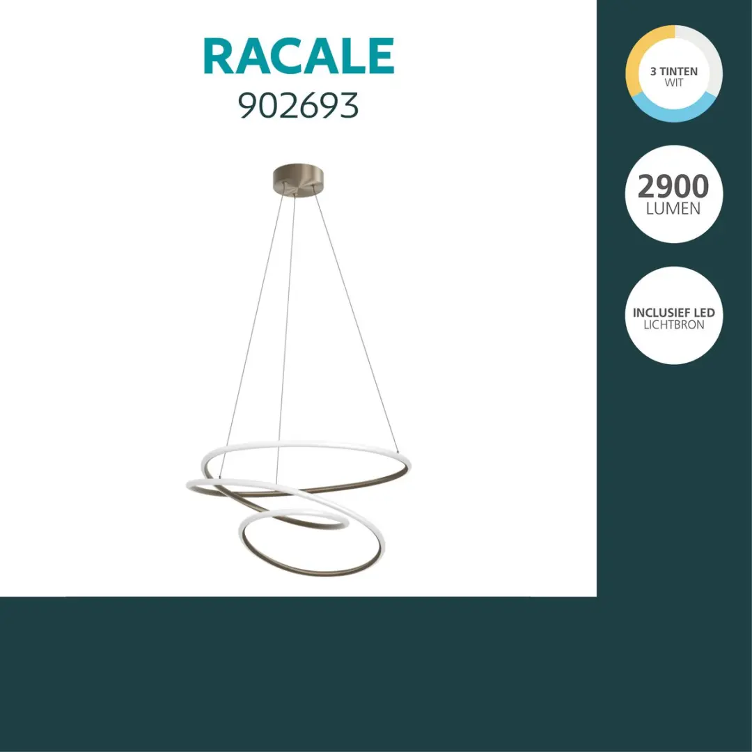 EGLO Racale Hanglamp Ø58cm Brons - afbeelding 3 van 6