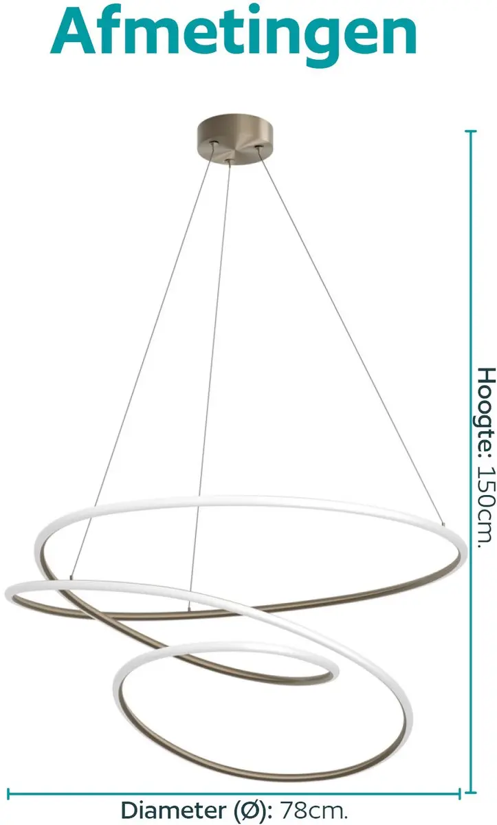 EGLO Racale Hanglamp - Ø78cm - Brons - afbeelding 6 van 6