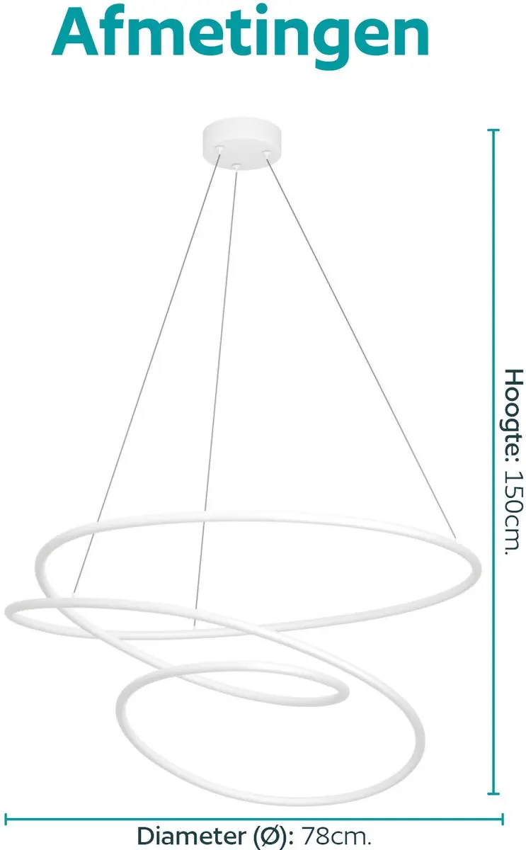 EGLO Racale Hanglamp - Ø78cm - Wit - afbeelding 6 van 6