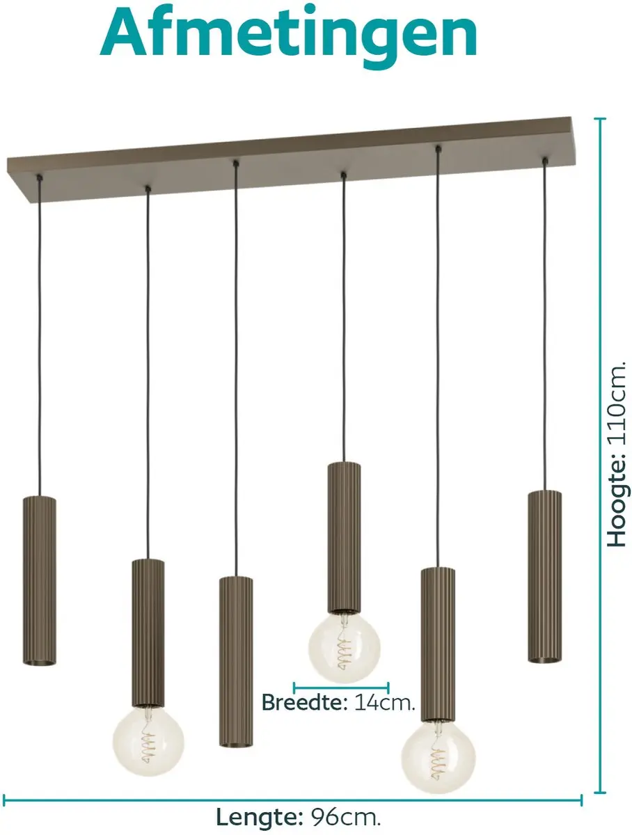 Eglo Fariolo Hanglamp 3x E27/GU10 - 96cm Brons - afbeelding 6 van 6