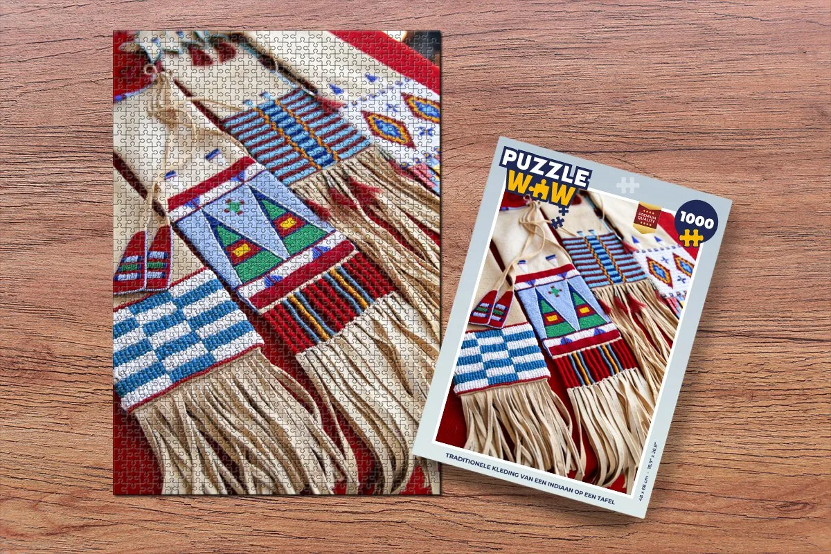 PuzzleWow Legpuzzel Traditionele Kleding Indiaan 1000 Stuks - Multicolor