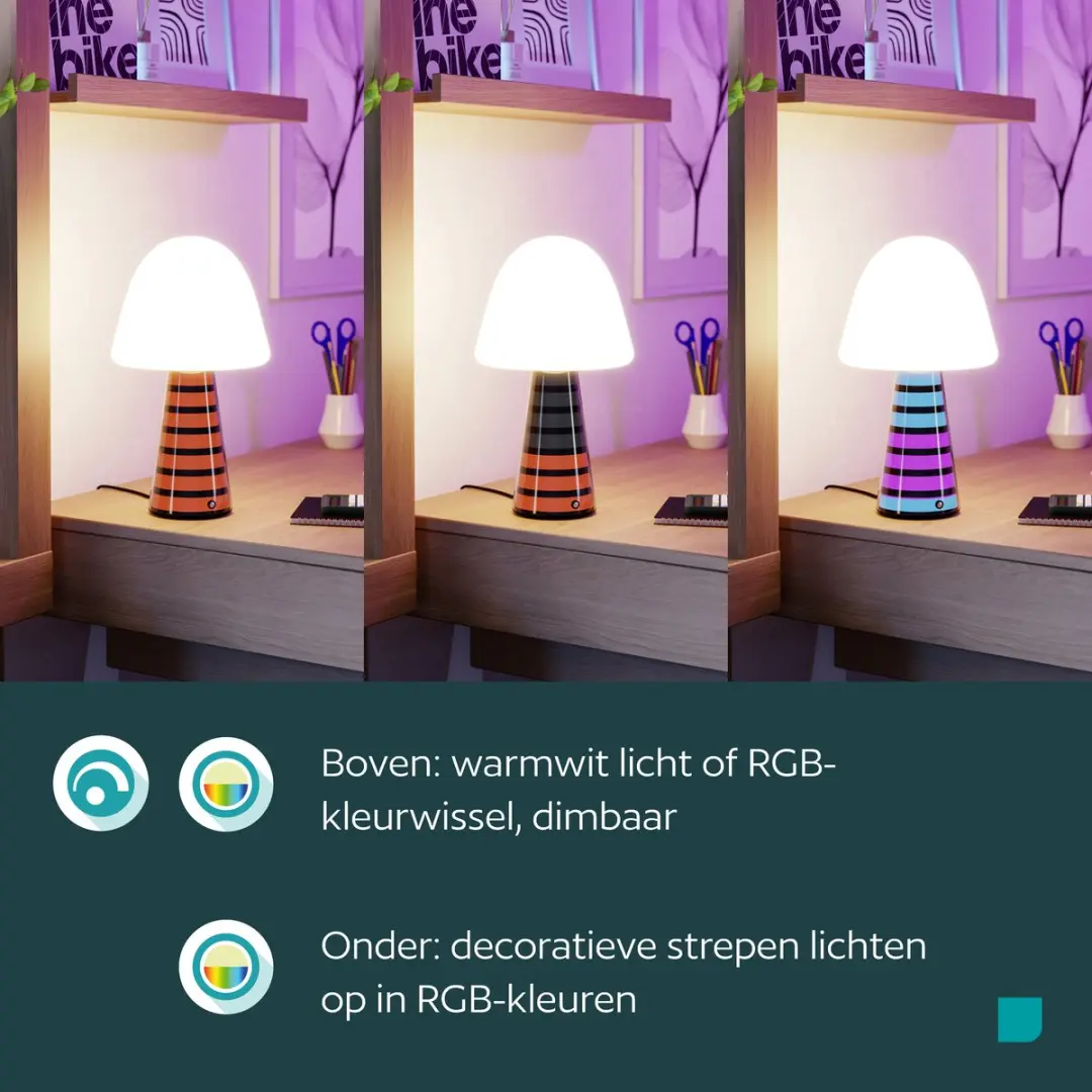 Eglo Pulse Tafellamp - 32,5 cm - Dimbaar met Muzieksensor - afbeelding 3 van 6