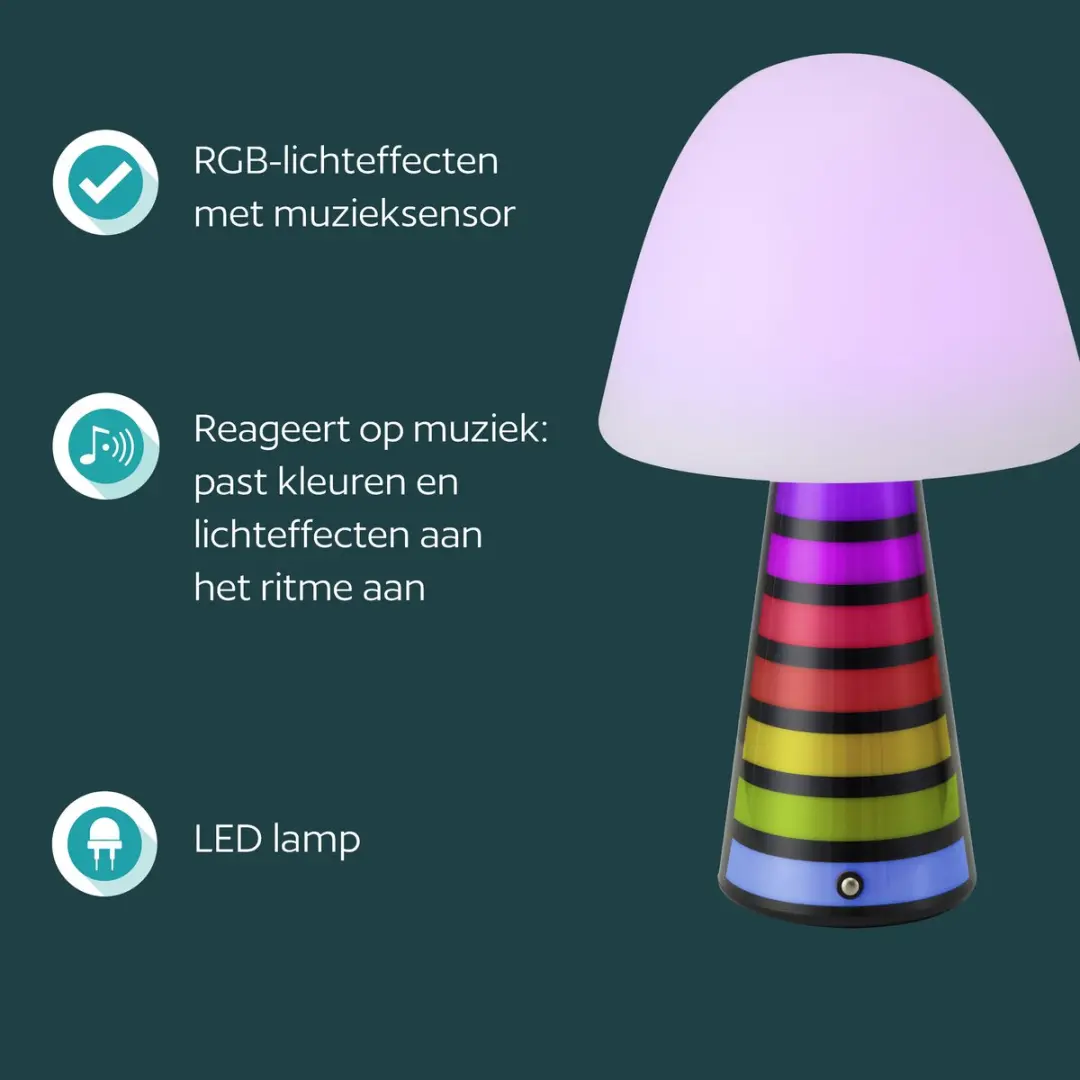 Eglo Pulse Tafellamp - 32,5 cm - Dimbaar met Muzieksensor - afbeelding 4 van 6