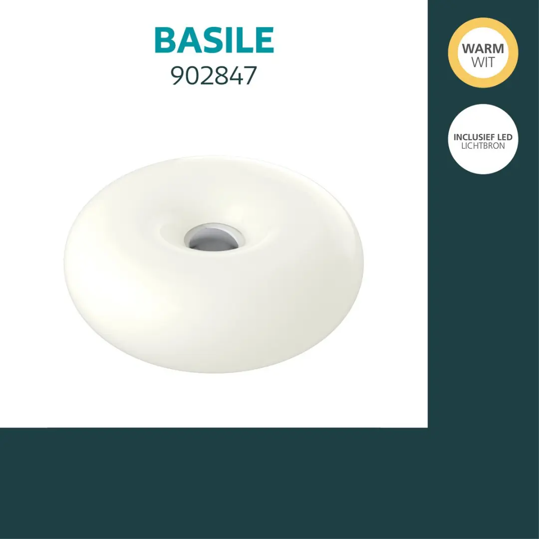 Eglo Basile LED Wandlamp Ø30cm - Chroom/Wit - afbeelding 6 van 6