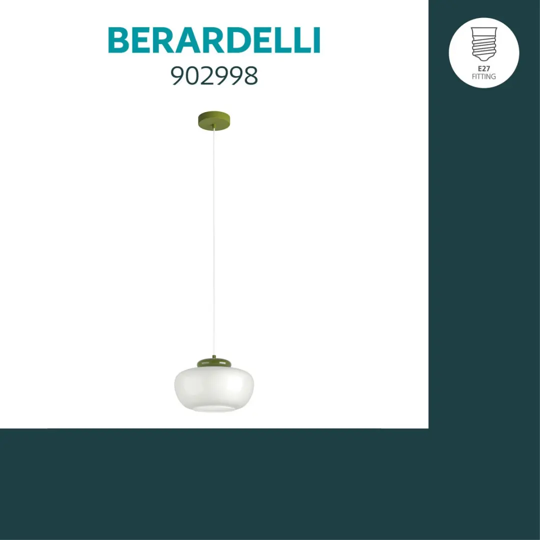 Eglo Berardelli Hanglamp E27 - Ø30cm - Groen/Wit - afbeelding 4 van 6