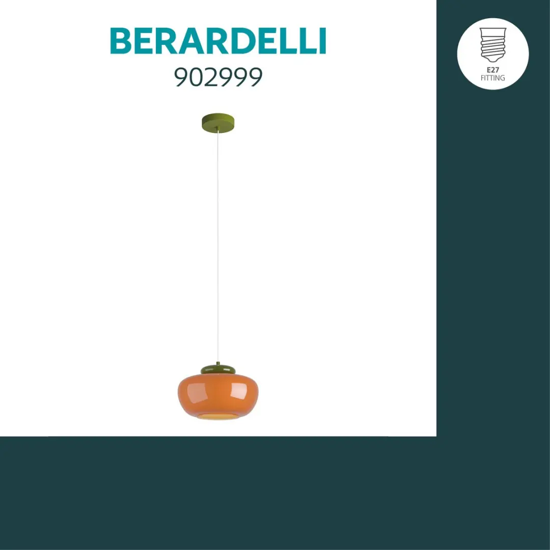 Eglo Berardelli Hanglamp - Ø30cm - Oranje/Groen - afbeelding 4 van 6