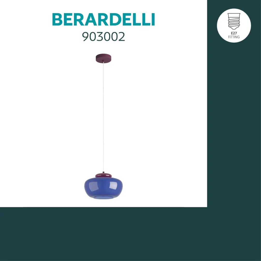 Eglo Berardelli Hanglamp Ø30cm - Blauw/Bordeaux