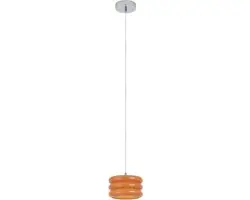 Eglo Tortora Hanglamp E27 - Ø20cm - Chroom/Oranje - afbeelding 2 van 6