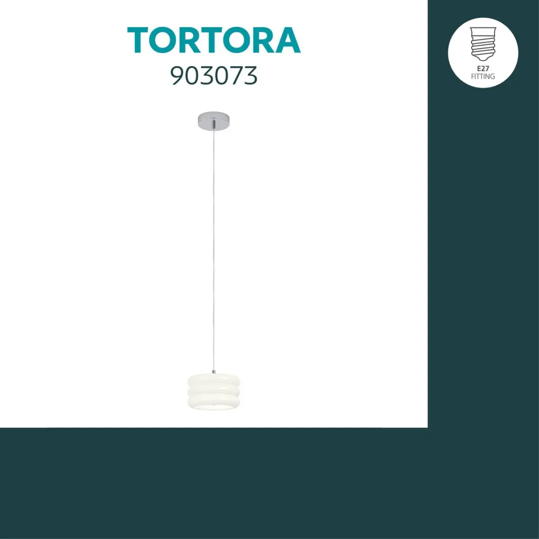 Eglo Tortora Hanglamp E27 - Ø20cm - Chroom/Wit - afbeelding 5 van 6