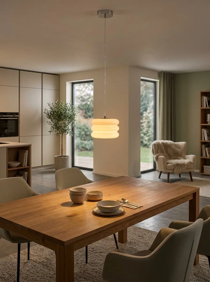 Eglo Tortora Hanglamp E27 - Ø20cm - Chroom/Wit - afbeelding 6 van 6
