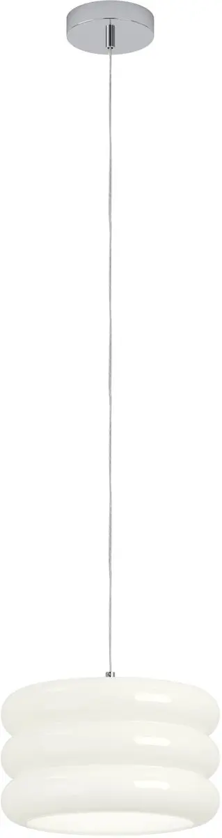 Eglo Tortora Hanglamp E27 - Ø30cm - Chroom/Wit - afbeelding 2 van 6