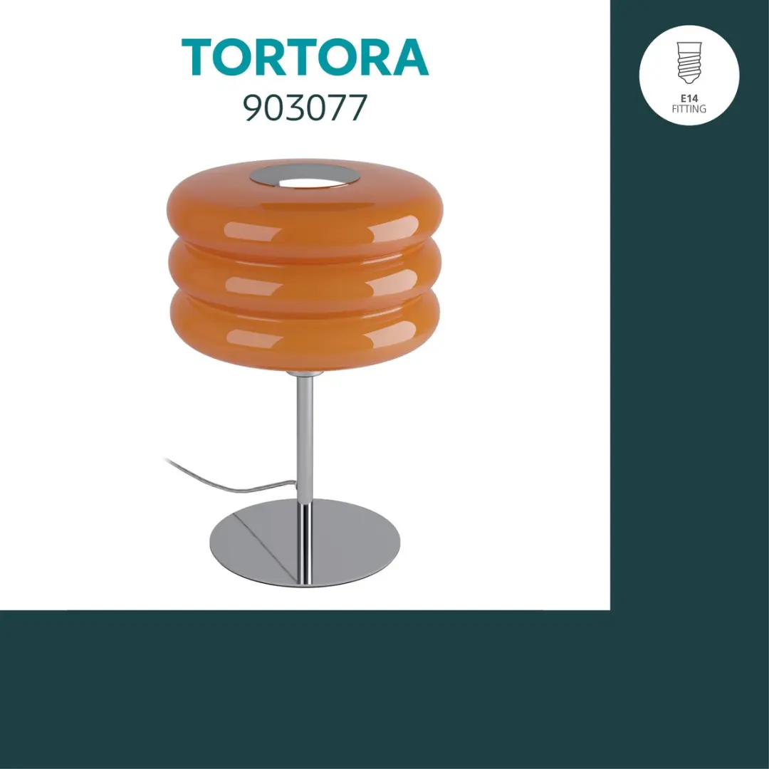 Eglo Tortora Tafellamp - Chroom/Oranje - afbeelding 3 van 6
