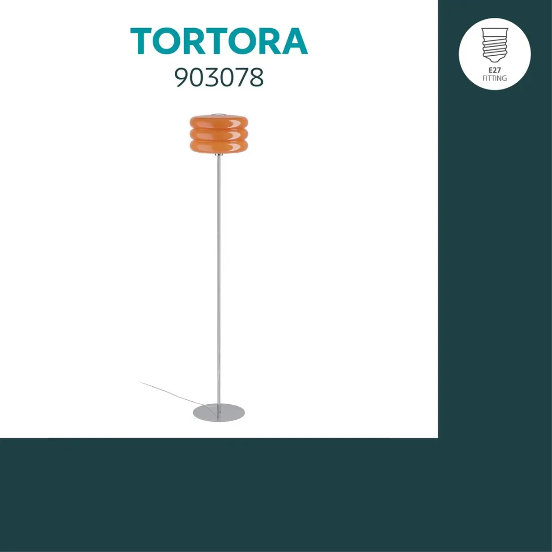 Eglo Tortora Vloerlamp - Chroom/Oranje - afbeelding 3 van 6