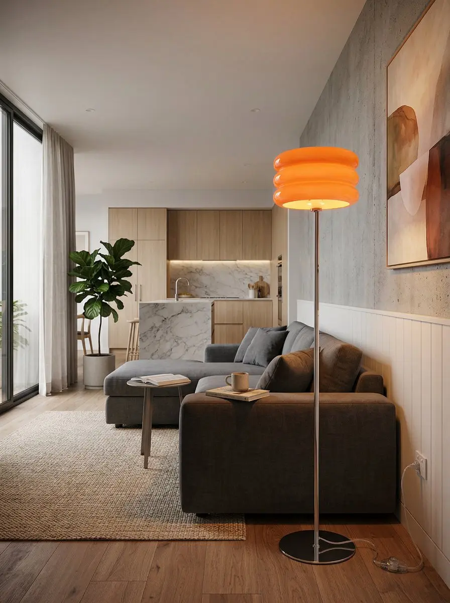 Eglo Tortora Vloerlamp - Chroom/Oranje - afbeelding 4 van 6