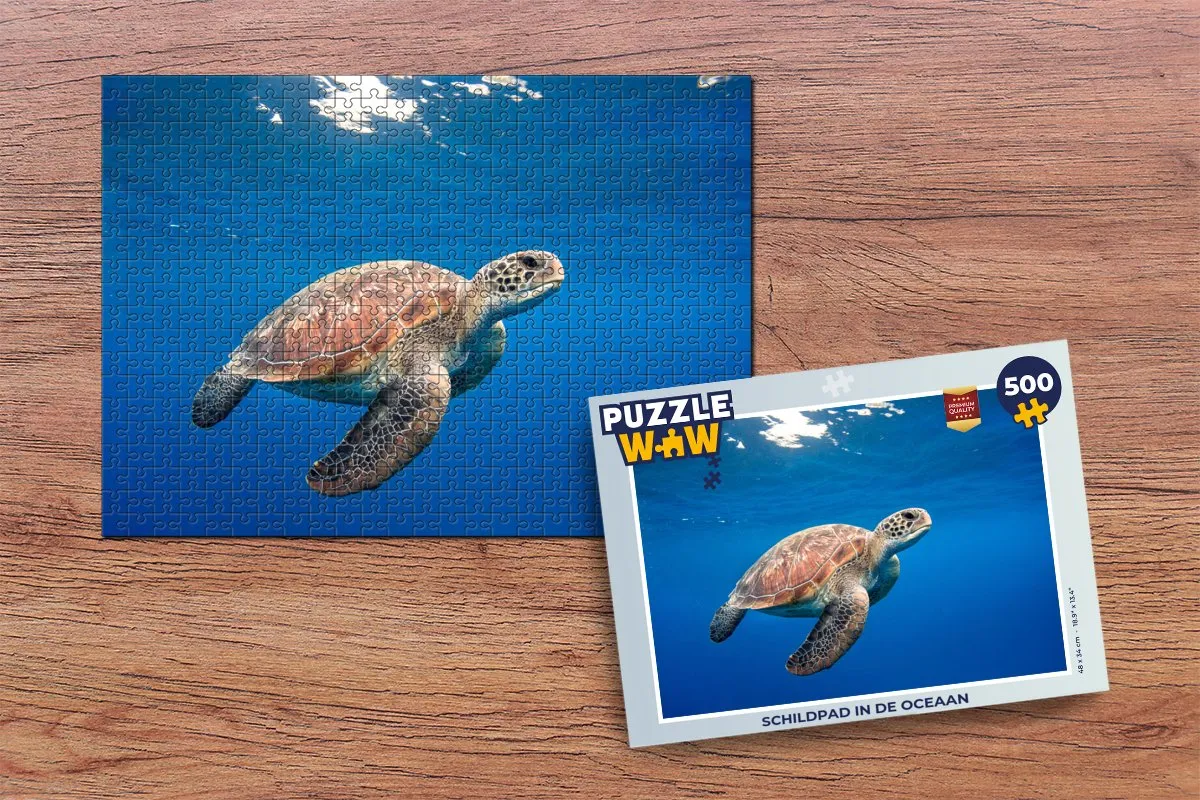 PuzzleWow Schildpad in de Oceaan Legpuzzel 500 Stuks - Multicolor