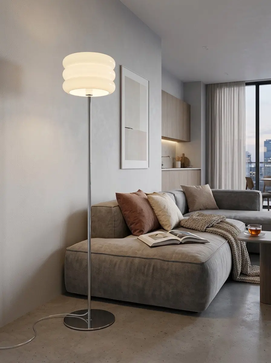 Eglo Tortora Vloerlamp E27 - 160cm - Chroom/Wit - afbeelding 4 van 6