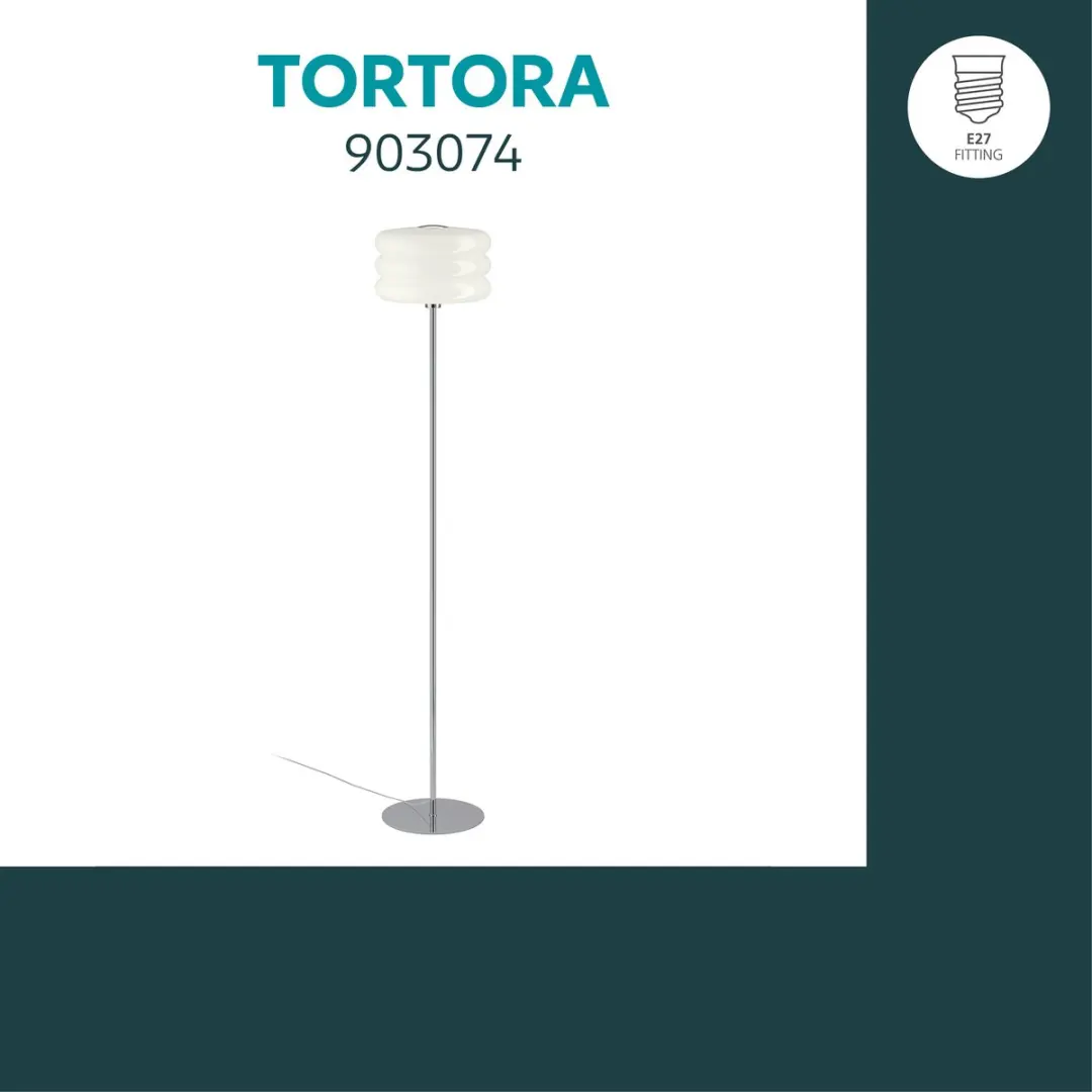 Eglo Tortora Vloerlamp E27 - 160cm - Chroom/Wit - afbeelding 3 van 6