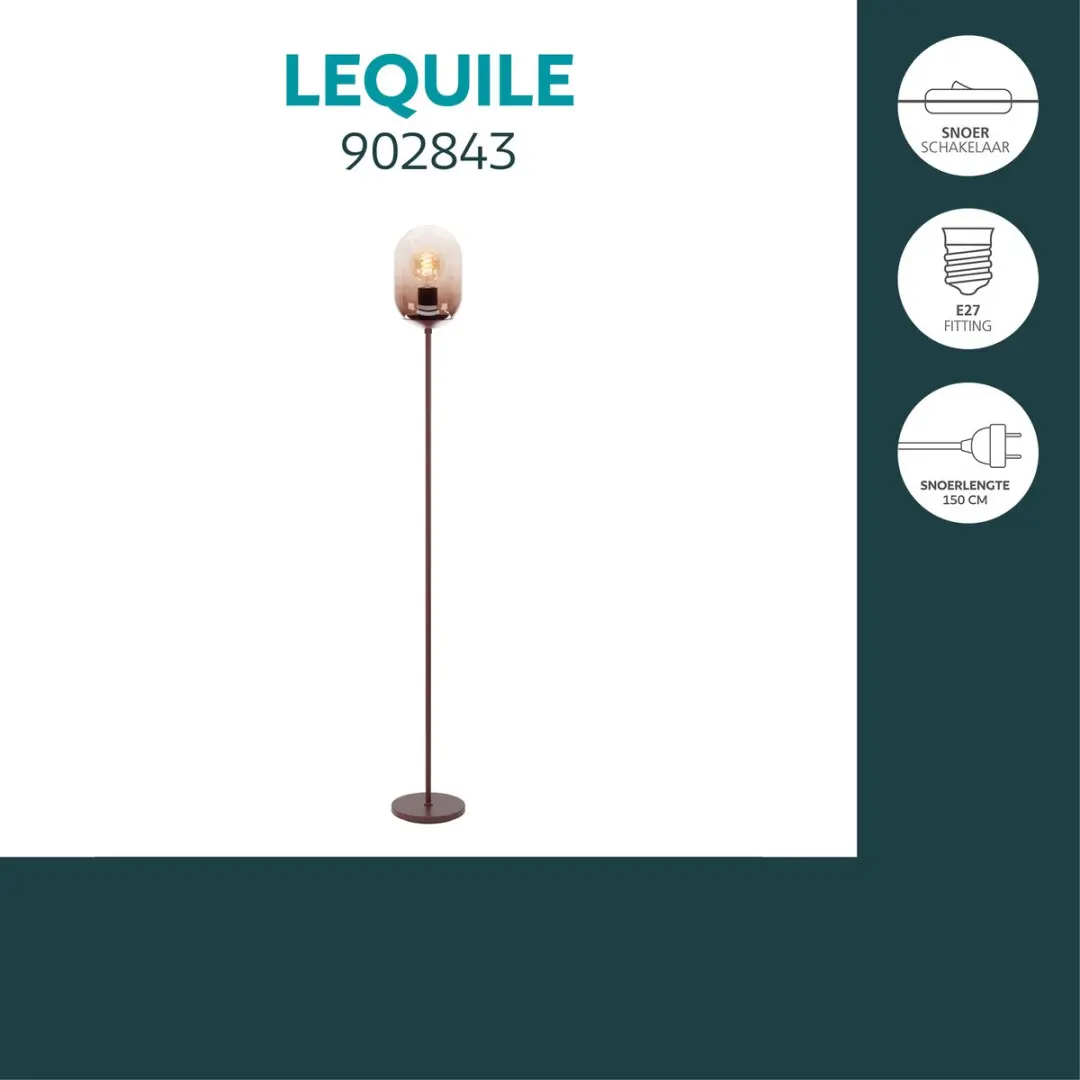 Eglo Lequile Vloerlamp 140cm - Terracotta Rood - afbeelding 2 van 6