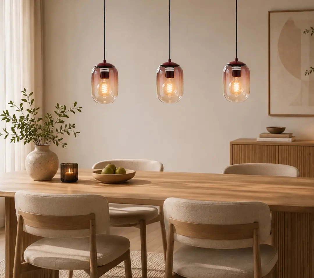 Eglo Lequile Hanglamp E27 - 85cm - Terracotta Rood - afbeelding 3 van 5