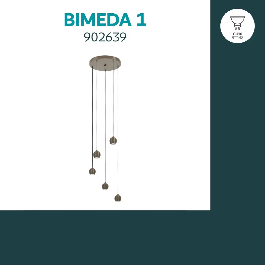 EGLO Bimeda 1 Hanglamp - GU10 - Ø90cm - Donker Brons - afbeelding 3 van 6